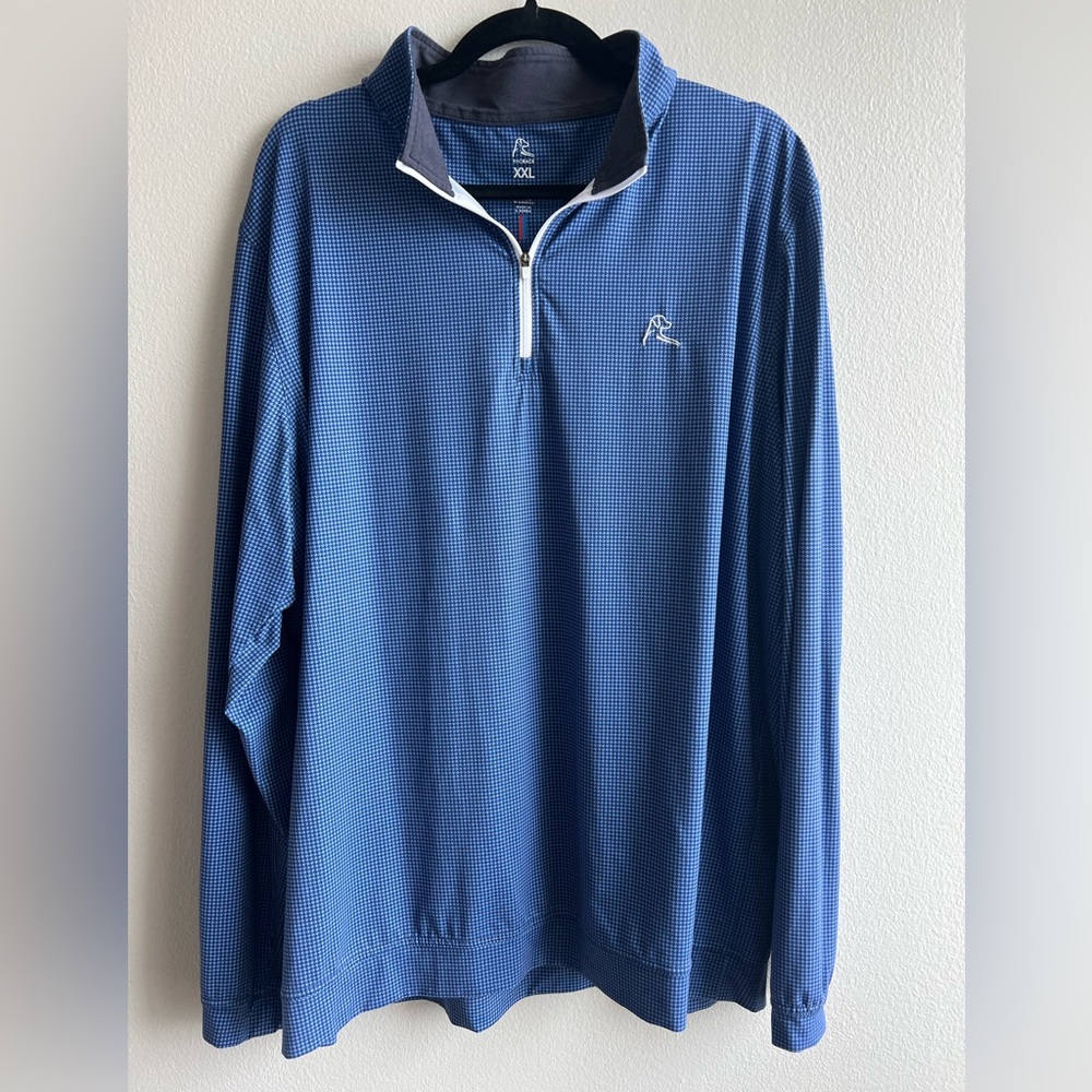 XXL Rhoback Performance Q-zip blue/navy houndstooth